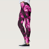 Hot roze en zwart meisje trendy Abstracte vormen Leggings (Links)