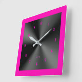 Hot-roze en zwart ontwerp met wieltjes vierkante klok (Hoek)
