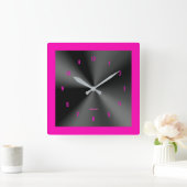 Hot-roze en zwart ontwerp met wieltjes vierkante klok (Huis)