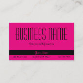 Hot-roze en zwart visitekaartje (Voorkant)