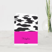 Hot roze en zwart-wit Koe Dank u Bedankkaart (Achterkant)