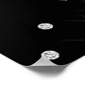 Hot-roze en zwart-witstation Glitter Birthday Welk Poster (Hoek)