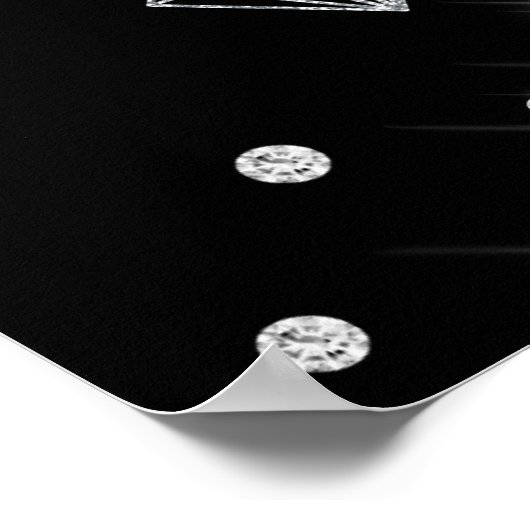 Hot-roze en zwart-witstation Glitter Sweet 16 Welk Poster (Hoek)