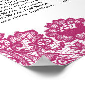 Hot Roze en Zwarte bruiloft Zitting Grafiek 12 Poster (Hoek)