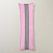 Hot-roze en zwarte Chevron van Shirley Taylor Lichaamskussen (Achterkant (Verticaal))