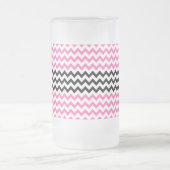 Hot-roze en zwarte Chevron van Shirley Taylor Matglas Bierpul (Center)