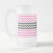Hot-roze en zwarte Chevron van Shirley Taylor Matglas Bierpul (Links)