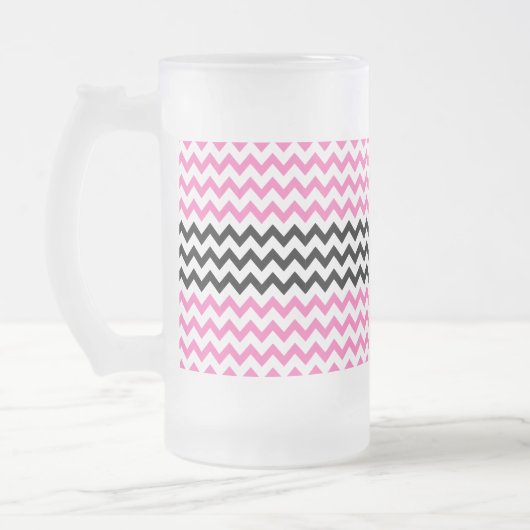 Hot-roze en zwarte Chevron van Shirley Taylor Matglas Bierpul (Links)