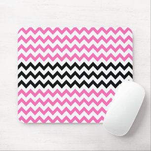 Hot-roze en zwarte Chevron van Shirley Taylor Muismat