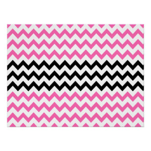 Hot-roze en zwarte Chevron van Shirley Taylor Poster
