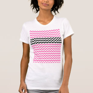 Hot-roze en zwarte Chevron van Shirley Taylor T-shirt