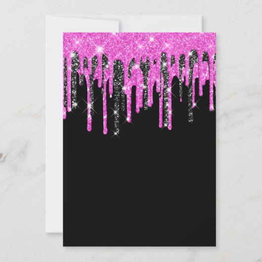 Hot-roze en zwarte glitter 21e verjaardag kaart (Achterkant)