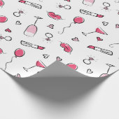 Hot-roze en zwarte handschoenen cadeaupapier (Hoek)