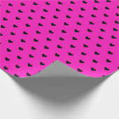 Hot-roze en zwarte harten | Aangepast opvulpapier Cadeaupapier (Hoek)