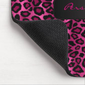Hot-roze en zwarte Ikat-luipaard afdrukken Muismat (Hoek)