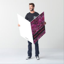 Hot-roze en zwarte kaart