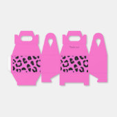 Hot-roze en zwarte luipaard afdrukken bedankdoosjes (Uitgevouwen)