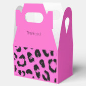 Hot-roze en zwarte luipaard afdrukken bedankdoosjes (Geopend)