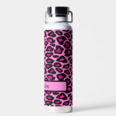Hot-roze en zwarte luipaard afdrukken op maat waterfles (Achterkant)