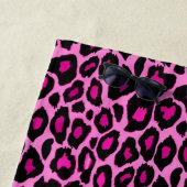 Hot-roze en zwarte luipaard printhanddoeken strandlaken (In situ)