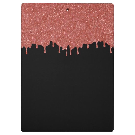 Hot-roze en zwarte monogram Glitter Drivers Klembord (Achterkant)