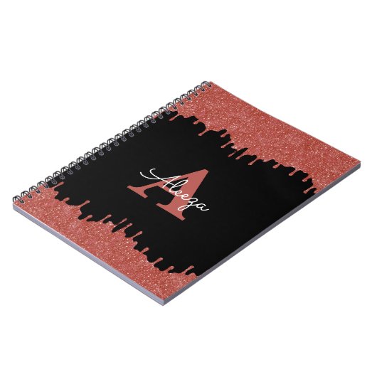 Hot-roze en zwarte monogram Glitter Drivers Notitieboek (Linkerzijde)