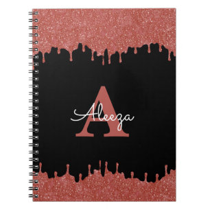 Hot-roze en zwarte monogram Glitter Drivers Notitieboek
