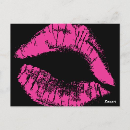 Hot-roze en zwarte monogram Makeup Comp-kaart Briefkaart (Achterkant)