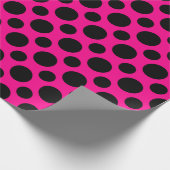 Hot-roze en zwarte poolpunten cadeaupapier (Hoek)