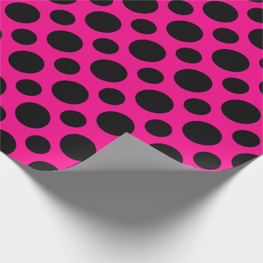 Hot-roze en zwarte poolpunten cadeaupapier (Hoek)