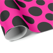 Hot-roze en zwarte poolpunten cadeaupapier (Rol Hoek)