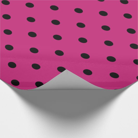Hot-roze en zwarte poolpunten cadeaupapier (Hoek)