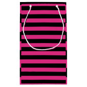 Hot-roze en zwarte stripes klein cadeauzakje (Achterkant)