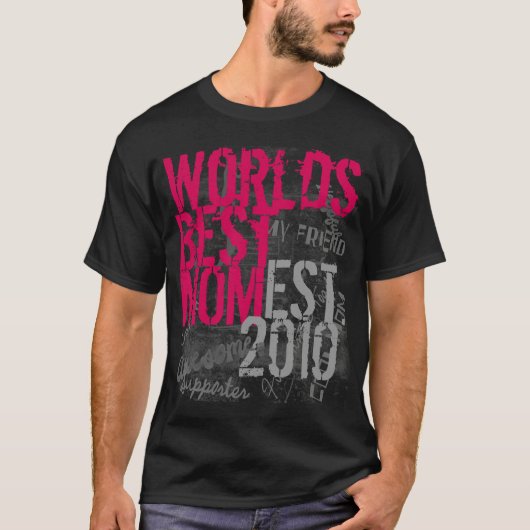 Hot-roze en zwarte werelden Beste mam T-shirt (Voorkant)