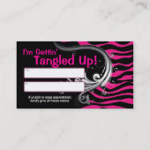 Hot-roze en zwarte zebra afdruksalon afsprakenkaartje (Achterkant)