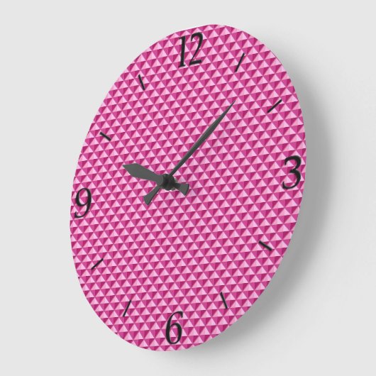 Hot roze, enamel look, bestudeerd raster grote klok (Hoek)