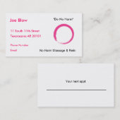 Hot-roze Enso-symbool Afsprakenkaartje (Voorkant / Achterkant)