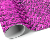 Hot-roze, exotische viper Snakeskin Cadeaupapier (Rol Hoek)