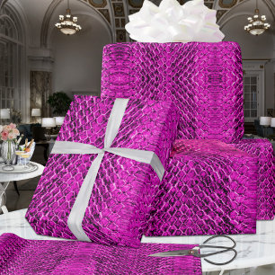 Hot-roze, exotische viper Snakeskin Cadeaupapier