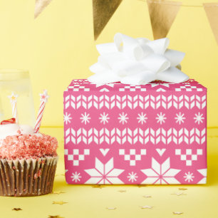 Hot roze Fair Isle Kerstmis trui patroon Cadeaupapier