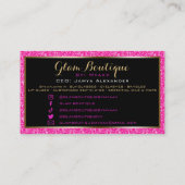 Hot-roze faux Glitter Cloth Hanger Visitekaartje (Achterkant)