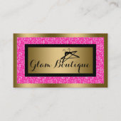 Hot-roze faux Glitter Cloth Hanger Visitekaartje (Voorkant)