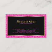 Hot roze faux glitter gouden accenten make-up visitekaartje (Achterkant)