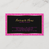 Hot roze faux glitter gouden accenten make-up visitekaartje (Achterkant)