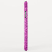 Hot-roze faux Glitter Monogram Minimalist Sparkly Case-Mate iPhone Case (Achterkant/rechts)