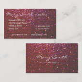 Hot-roze faux Sparkles & Glitter visitekaartjes (Voorkant / Achterkant)