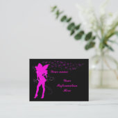 Hot-roze fee, sjabloon voor profielkaart visitekaartje (Staand voorkant)