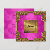 Hot-roze feestdagen kaart (Voorkant / Achterkant)