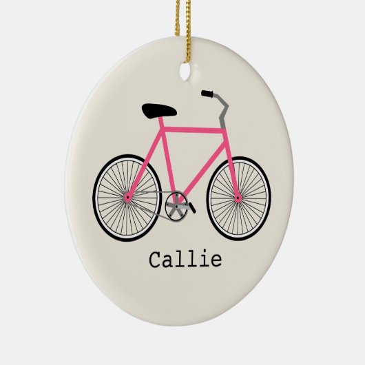 Hot-roze fiets - Aangepaste versiering Keramisch Ornament (Rechts)