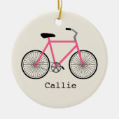 Hot-roze fiets - Aangepaste versiering Keramisch Ornament (Voorkant)